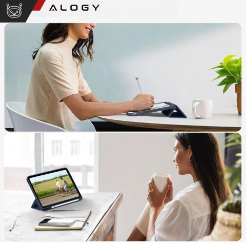 Etui do Apple iPad 10gen. 10.9" 2022 / A16 11gen. 11" 2025 obudowa na tablet Alogy Smart Case Pencil Holder Granatowe