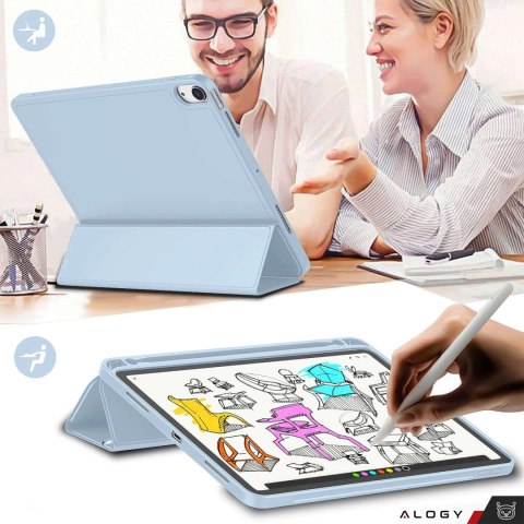 Etui do Apple iPad 11gen. 11" 2025 / 10gen. 10.9" 2022 obudowa na tablet Alogy Smart Case Pencil Holder Niebieskie