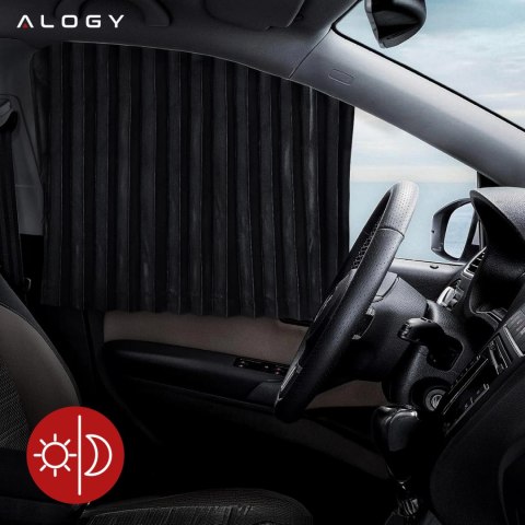 Osłona Magnetyczna kurtyna roleta na szyby przednie boczne do auta samochodu przeciwsłoneczna ochrona UV Czarna [2szt]