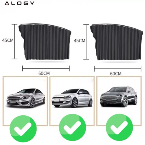 Osłona Magnetyczna kurtyna roleta na szyby przednie boczne do auta samochodu przeciwsłoneczna ochrona UV Czarna [2szt]