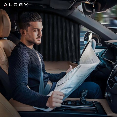 Osłona Magnetyczna kurtyna roleta na szyby przednie boczne do auta samochodu przeciwsłoneczna ochrona UV Czarna [2szt]