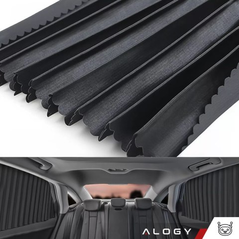 Osłona Magnetyczna kurtyna roleta na szyby tylne boczne do auta samochodu przeciwsłoneczna ochrona UV Czarna [2szt]