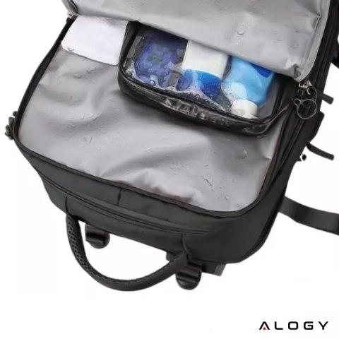 Plecak na laptopa męski damski podróżny na walizkę bagaż do samolotu pracy szkoły 45x30x20cm Alogy Unisex Czarny