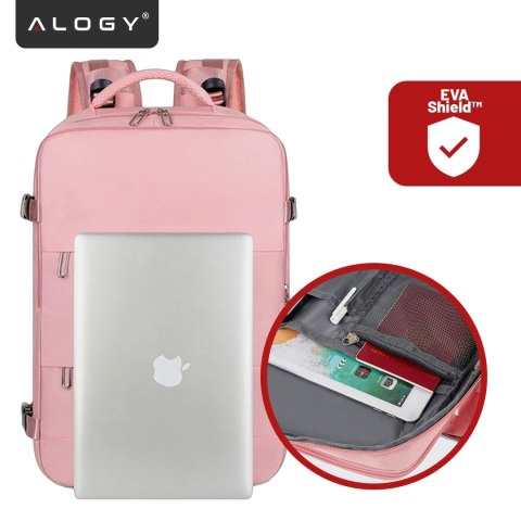 Plecak podróżny do samolotu Bagaż do SAMOLOTU 45x30x20 Wizzair Rayanair pracy szkoły Alogy Różowy