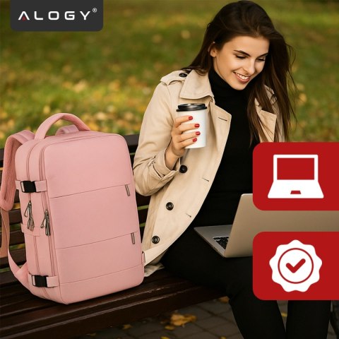 Plecak podróżny do samolotu Bagaż do SAMOLOTU 45x30x20 Wizzair Rayanair pracy szkoły Alogy Różowy