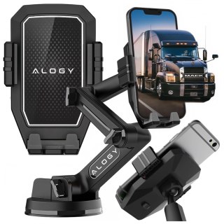 Uchwyt samochodowy na telefon 7.2" do tira busa ciężarówki koparki samochodu Długi 43cm na szybę kokpit Alogy Czarny