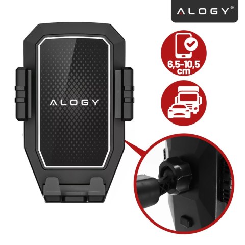 Uchwyt samochodowy na telefon 7.2" do tira busa ciężarówki koparki samochodu Długi 43cm na szybę kokpit Alogy Czarny