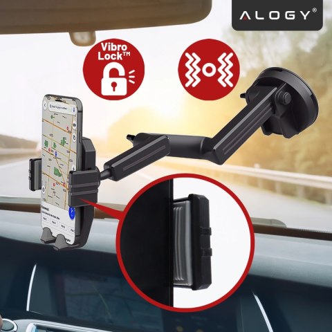 Uchwyt samochodowy na telefon 7.2" do tira busa ciężarówki koparki samochodu Długi 43cm na szybę kokpit Alogy Czarny