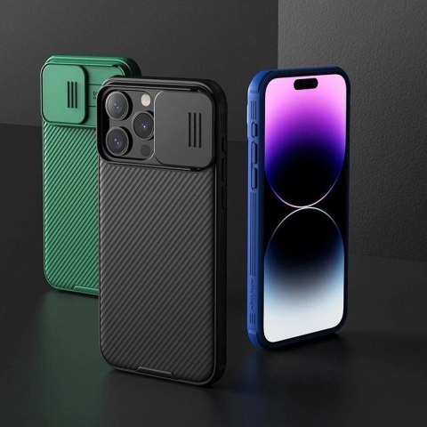 Pancerne etui Nillkin CamShield Pro Magnetic Case do iPhone 15 z osłoną na aparat - niebieskie
