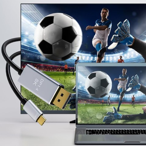 Kabel przewód DisplayPort Display Port USB-C typ-c C DP 1.4 video audio 60Hz 8K 4K 1,8M