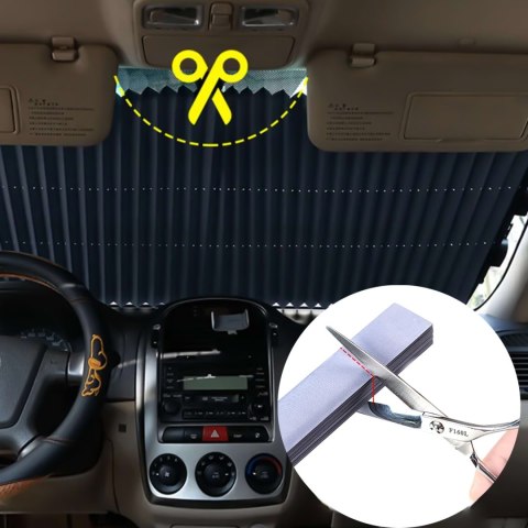 Roleta przeciwsłoneczna żaluzja samochodowa osłona na przednią szybę auta samochodu uniwersalna dwustronna 150x65cm