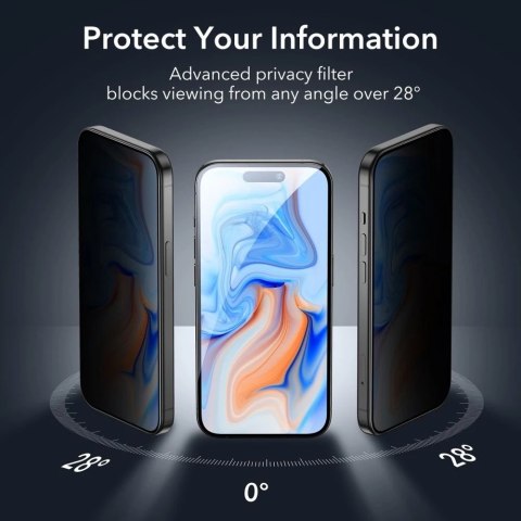 Szkło hartowane ESR Tempered Glass do Apple iPhone 15 Plus Privacy
