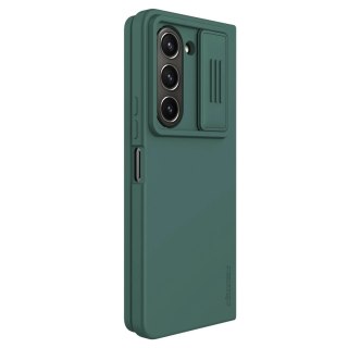 Silikonowe etui Nillkin CamShield Silky Silicone Case do Samsung Galaxy Z Fold 5 z osłoną na aparat - ciemnozielone