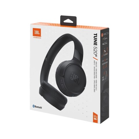 Słuchawki JBL Tune 520BT bezprzewodowe nauszne Bluetooth 5.3 - czarne