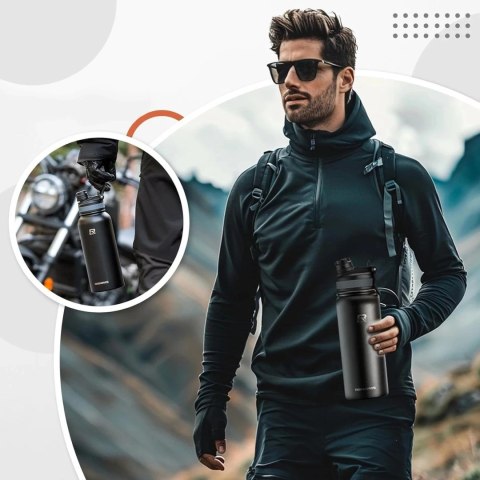 Bidon termiczny Rockbros 35210029002 rowerowy na napoje 620 ml - czarny