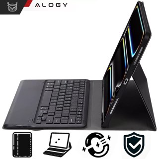 Etui ochronne z klawiaturą do Apple iPad Pro 13" M4 2024 7gen Alogy Keyboard case z miejscem na rysik klawiatura Bluetooth czarn