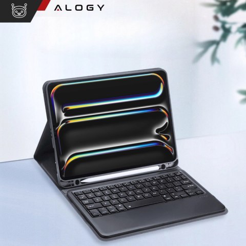 Etui ochronne z klawiaturą do Apple iPad Pro 13" M4 2024 7gen Alogy Keyboard case z miejscem na rysik klawiatura Bluetooth czarn