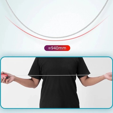 Zapięcie rowerowe Rockbros 32420981001 z linką zwijaną - czerwone