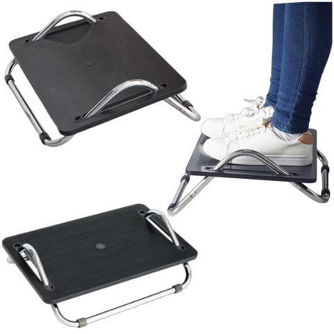 Podnóżek biurkowy biurowy podstawa pod stopy nogi regulowany solidny wygodny do komputera czarny Alogy Footrest