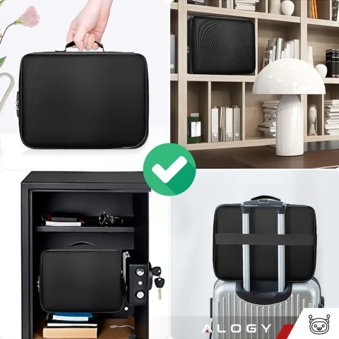 Walizka torba podróżna etui organizer na dokumenty Alogy Bag for Documents with Number Lock - 37x26x11cm Czarna