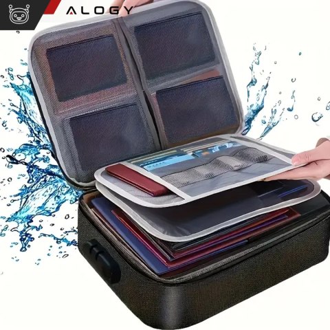 Walizka torba podróżna etui organizer na dokumenty Alogy Bag for Documents with Number Lock - 37x26x11cm Czarna