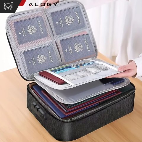 Walizka torba podróżna etui organizer na dokumenty Alogy Bag for Documents with Number Lock - 37x26x11cm Czarna