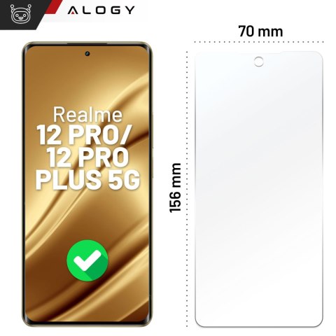 Szkło "NIETŁUKĄCE" do Realme 12 PRO / Realme 12 PRO+ PLUS 5G na ekran hybrydowe Alogy Flexi Glass 9H Case Friendly płaskie na ek