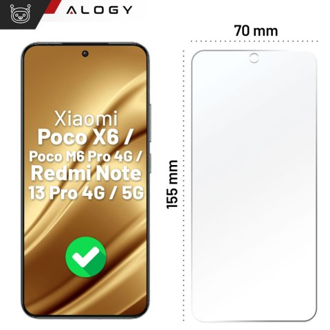Szkło "NIETŁUKĄCE" do Xiaomi Poco X6 / Poco M6 Pro 4G / Redmi Note 13 Pro 4G / 5G na ekran hybrydowe Alogy Flexi Glass 9H Case F