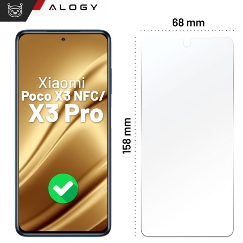 Szkło "NIETŁUKĄCE" hybrydowe do Xiaomi Poco X3 NFC / X3 Pro na ekran hybrydowe Alogy Flexi Glass 9H Case Friendly płaskie na ekr
