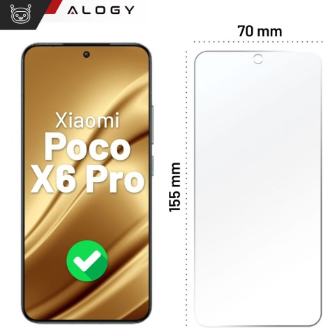 Szkło "NIETŁUKĄCE" hybrydowe do Xiaomi Poco X6 Pro na ekran hybrydowe Alogy Flexi Glass 9H Case Friendly płaskie na ekran