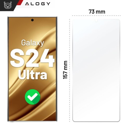Szkło "NIETŁUKĄCE"do Samsung Galaxy S24 Ultra na ekran hybrydowe Alogy Flexi Glass 9H Case Friendly płaskie na ekran