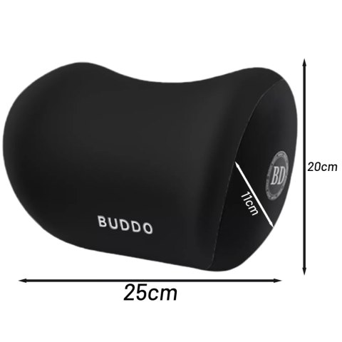 Poduszka samochodowa na zagłówek pod szyję podróżna pianka zapamiętująca biurowa na oparcie Czarna