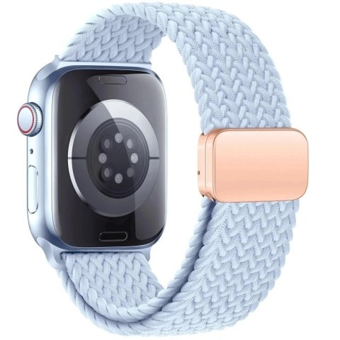 Pasek nylonowy do Apple Watch 4 / 5 / 6 / 7 / 8 / 9 / SE (38 / 40 / 41 mm) NylonMag Baby Blue