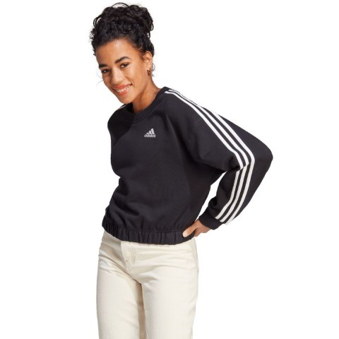 Bluza damska adidas Essentials 3-Stripes Crop czarna HR4926 Bluza damska adidas Essentials 3-Stripes Crop czarna HR4926