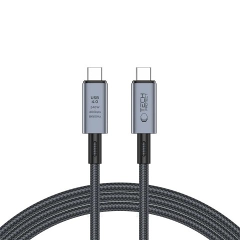 Kabel UltraBoost Max USB 4.0 8k 40Gbps Type-C Cable PD240W 200cm Szary