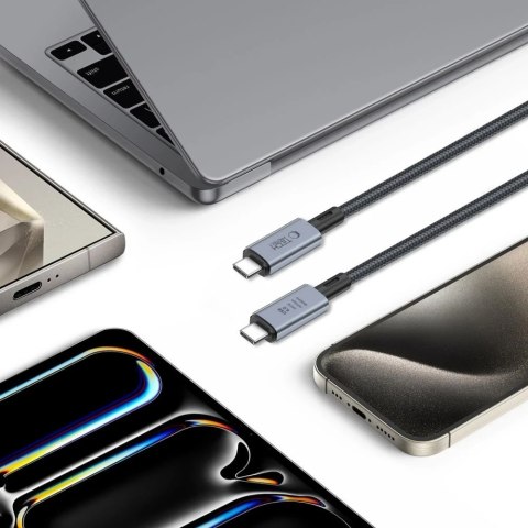 Kabel UltraBoost Max USB 4.0 8k 40Gbps Type-C Cable PD240W 200cm Szary