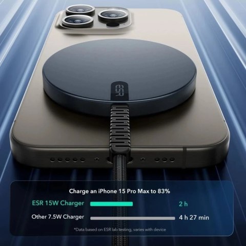 Ładowarka indukcyjna Esr Halolock Qi2 Mini Magnetic Magsafe Wireless Charger 15W Czarny