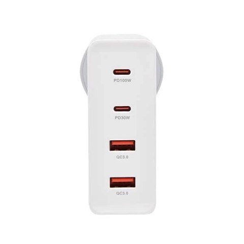 Ładowarka sieciowa Somostel Power Selivery Q24 130W Gan 2x USB-C + 2x USB QC 3.0 Biała