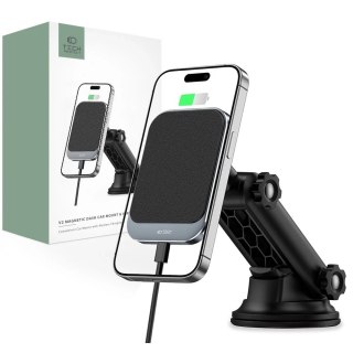 Uchwyt samochodowy indukcyjny magnetyczny MM15W-V2 Magnetic MagSafe Dashboard Car Mount Wireless Charger 15W Czarny