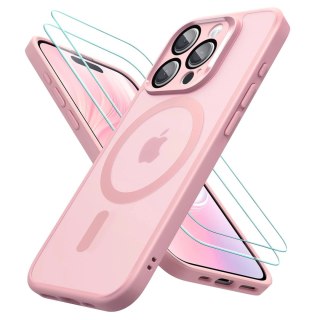 3w1 Zestaw Etui Hybrydowe + Szkło do Apple iPhone 16 Pro Max obudowa ochronna Hybrydowe MagSafe z ochroną obiektywu case + 2x Sz