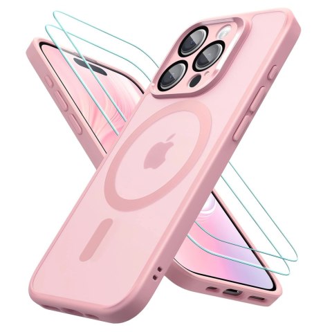 3w1 Zestaw Etui Hybrydowe + Szkło do Apple iPhone 16 Pro Max obudowa ochronna Hybrydowe MagSafe z ochroną obiektywu case + 2x Sz