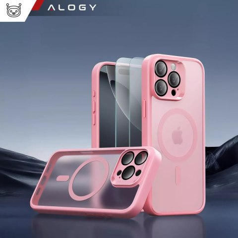 3w1 Zestaw Etui Hybrydowe + Szkło do Apple iPhone 16 Pro Max obudowa ochronna Hybrydowe MagSafe z ochroną obiektywu case + 2x Sz