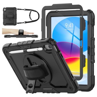 Etui ochronne Alogy Pirate Armor stojak pasek case obudowa do Apple iPad (10 Gen.) 2022 10.9" / iPad 11 A16 (11. Gen.) 2025 Cza