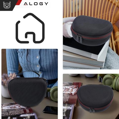 Etui ochronne na słuchawki do JBL Tune 600/510/500/460/450 Alogy Hard Case obudowa ochronna na zamek Czarne