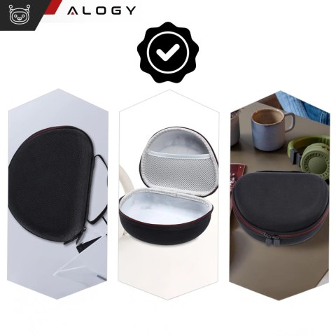 Etui ochronne na słuchawki do JBL Tune 600/510/500/460/450 Alogy Hard Case obudowa ochronna na zamek Czarne