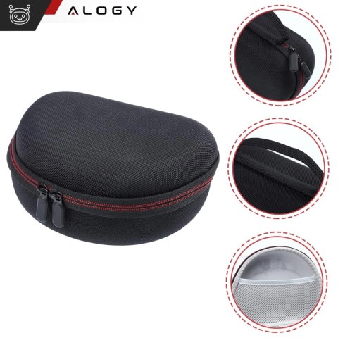 Etui ochronne na słuchawki do JBL Tune 600/510/500/460/450 Alogy Hard Case obudowa ochronna na zamek Czarne