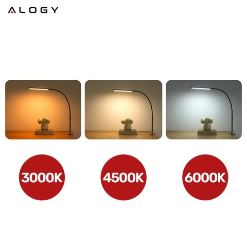 Lampka biurkowa LED Alogy LED lamp oświetlenie z elastycznym ramieniem do biurka ramy łóżka