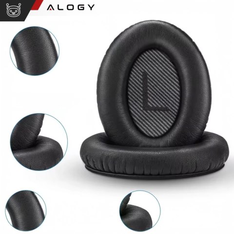 Nauszniki 2x wymienne pady gąbki do słuchawek do Bose QC35 QC25 QC15 2 AE2 QC2 Alogy Earpads Czarne