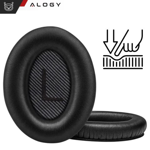 Nauszniki 2x wymienne pady gąbki do słuchawek do Bose QC35 QC25 QC15 2 AE2 QC2 Alogy Earpads Czarne