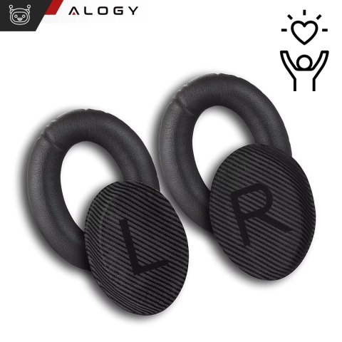 Nauszniki 2x wymienne pady gąbki do słuchawek do Bose QC35 QC25 QC15 2 AE2 QC2 Alogy Earpads Czarne